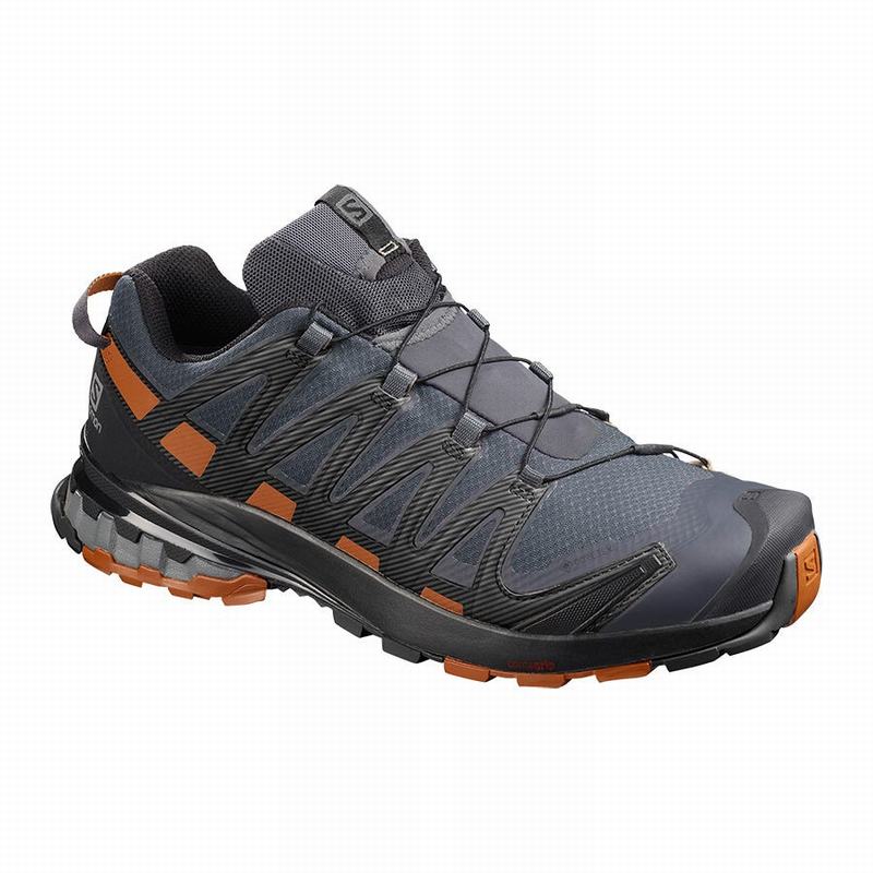 Salomon Israel XA PRO 3D V8 GORE-TEX WIDE - Mens Trail Running Shoes - Dark Blue/Black (OKSM-71935)